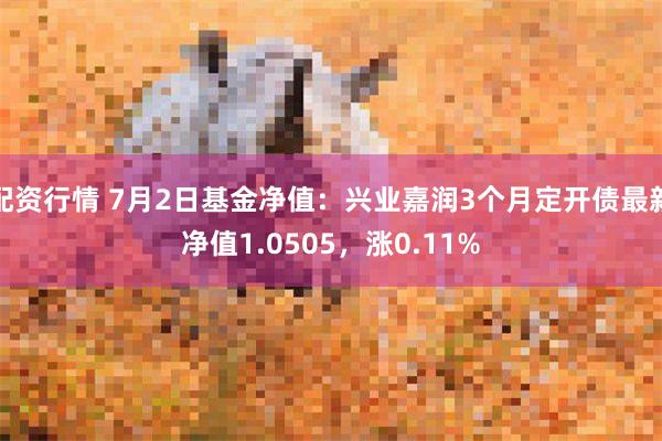配资行情 7月2日基金净值:兴业嘉润3个月定开债最新净值1.0505,涨0.11%