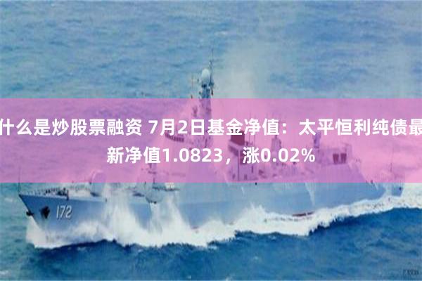 什么是炒股票融资 7月2日基金净值:太平恒利纯债最新净值1.0823,涨0.02%