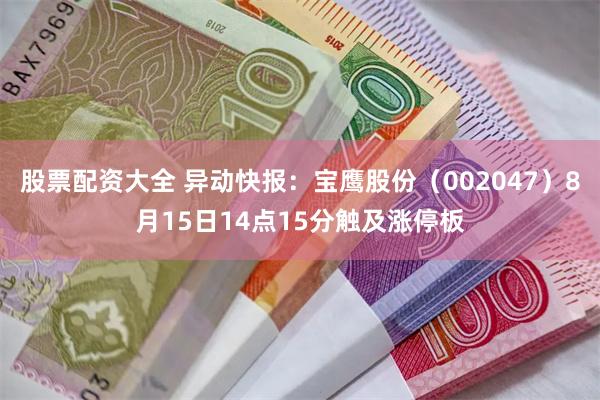 股票配资大全 异动快报:宝鹰股份(002047)8月15日14点15分触及涨停板