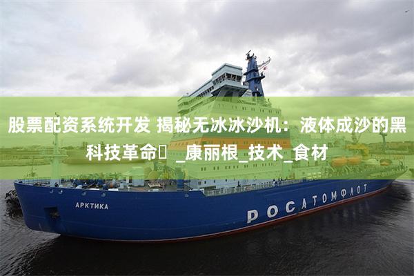 股票配资系统开发 揭秘无冰冰沙机:液体成沙的黑科技革命_康丽根_技术_食材