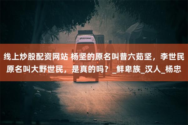 线上炒股配资网站 杨坚的原名叫普六茹坚,李世民原名叫大野世民,是真的吗?_鲜卑族_汉人_杨忠