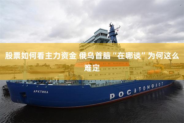 股票如何看主力资金 俄乌首脑“在哪谈”为何这么难定