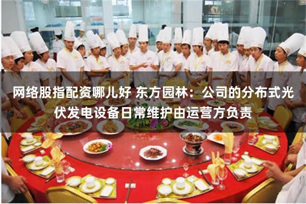 网络股指配资哪儿好 东方园林：公司的分布式光伏发电设备日常维护由运营方负责